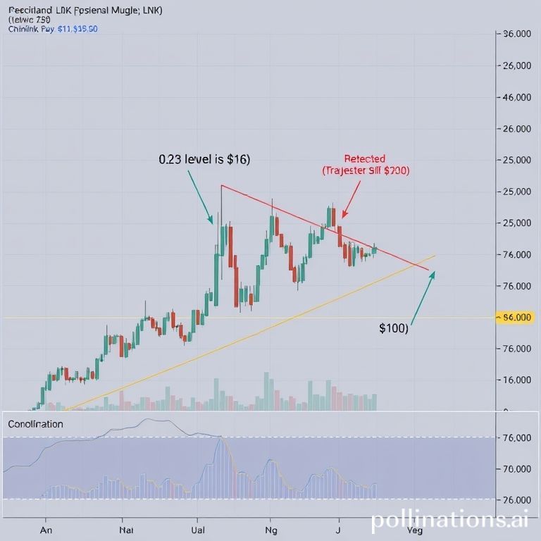 Weekly Chainlink price chart showing a multi-year triangle consolidation, Fibonacci levels, and a potential path to $100.
