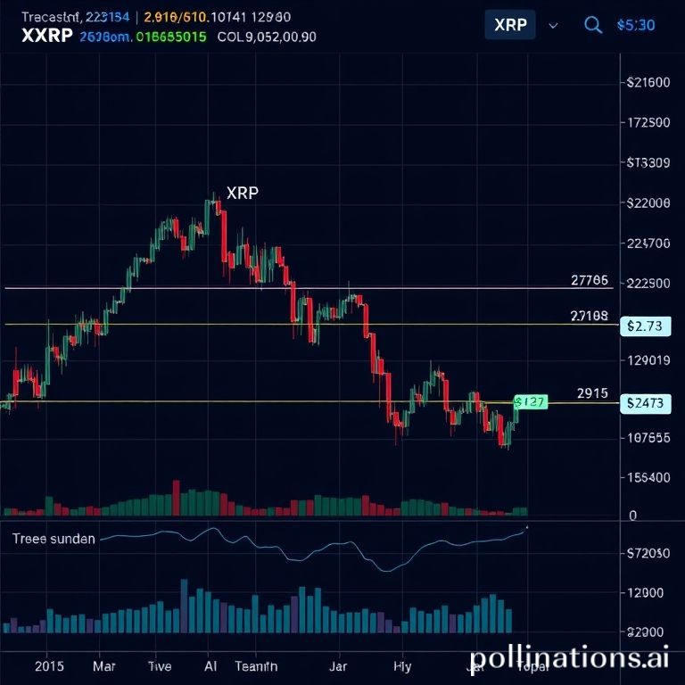 An analytical chart showing XRP's price hovering around $2.78, with critical support at $2.73 and a potential drop to $2.51.