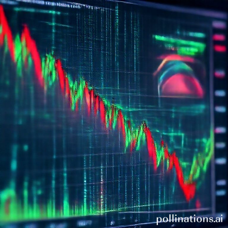 A digital chart illustrating Bitcoin's recent price drop, with technical indicators showing a negative cycle score and trend below the 200-day moving average.