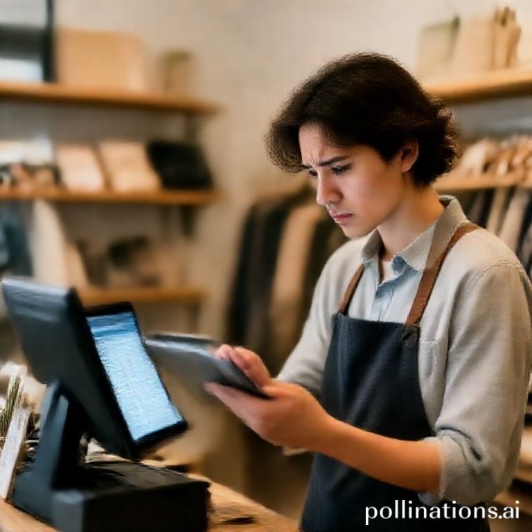 A small retail business owner reviews daily sales data on a tablet, highlighting the critical reliance on cash flow and financing for survival.