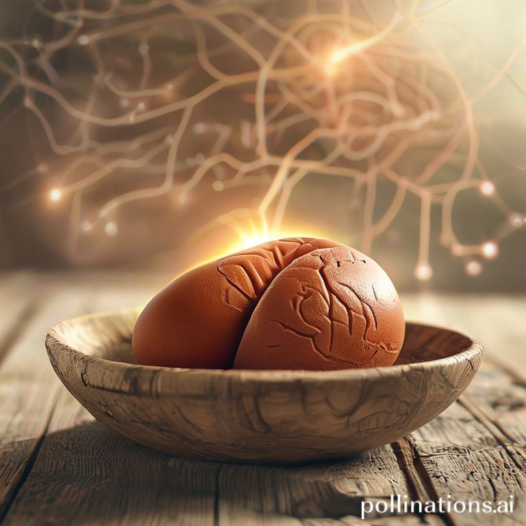 Fresh brown egg in a rustic bowl, symbolizing brain-boosting nutrition and cognitive health benefits for Alzheimer's prevention.