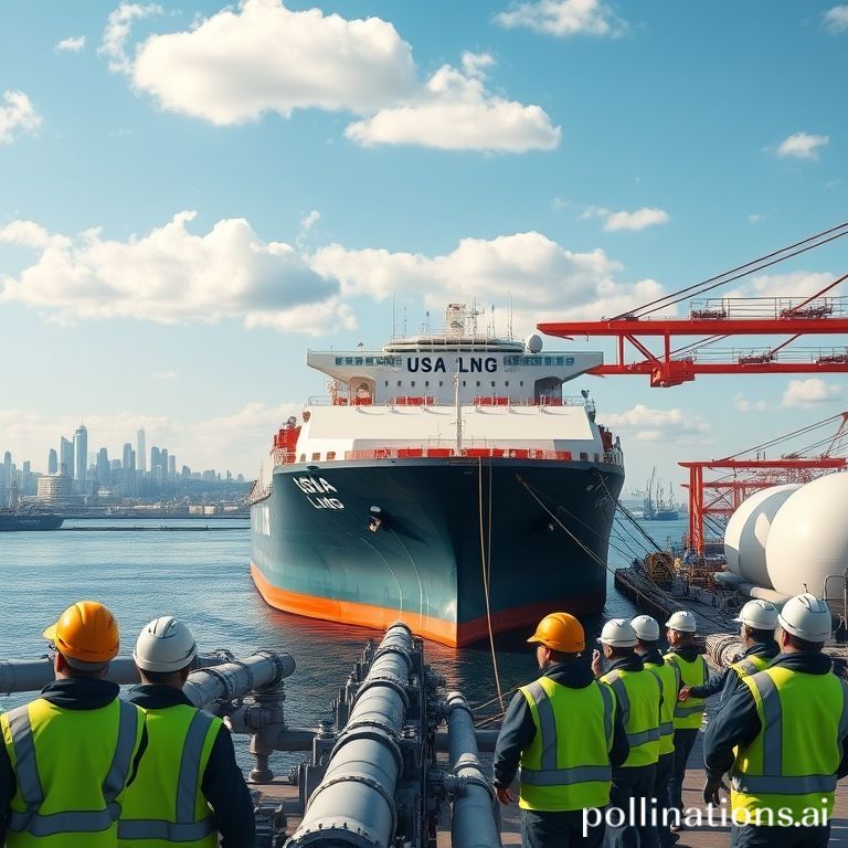 A colossal LNG tanker, laden with 