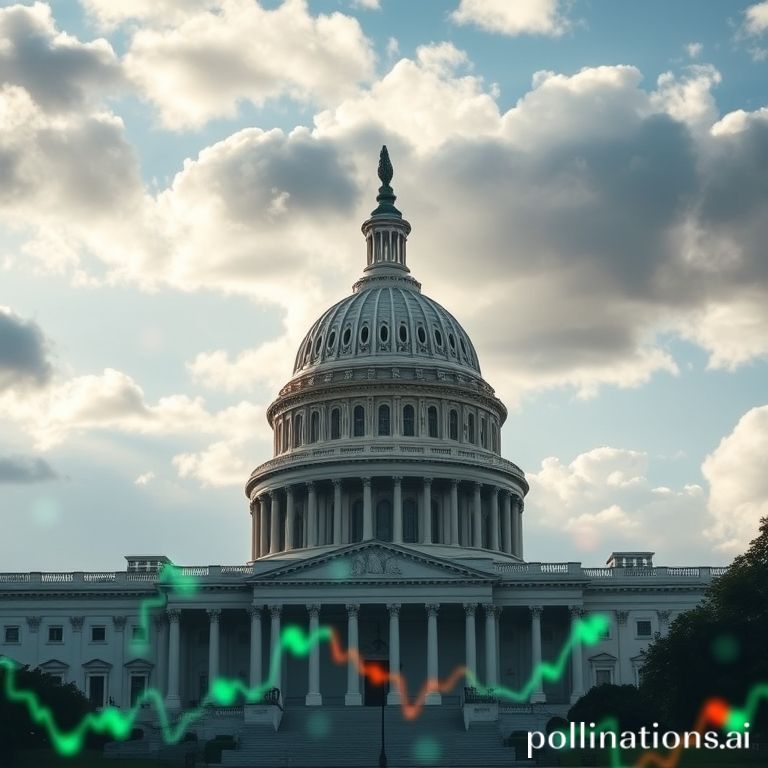 U.S. Capitol and crypto charts, symbolizing market uncertainty from the government shutdown's impact on the 'Uptober' rally.