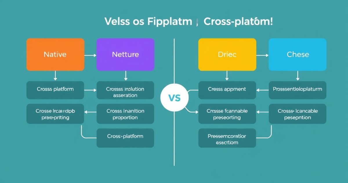 A diagram comparing native and cross-platform app development