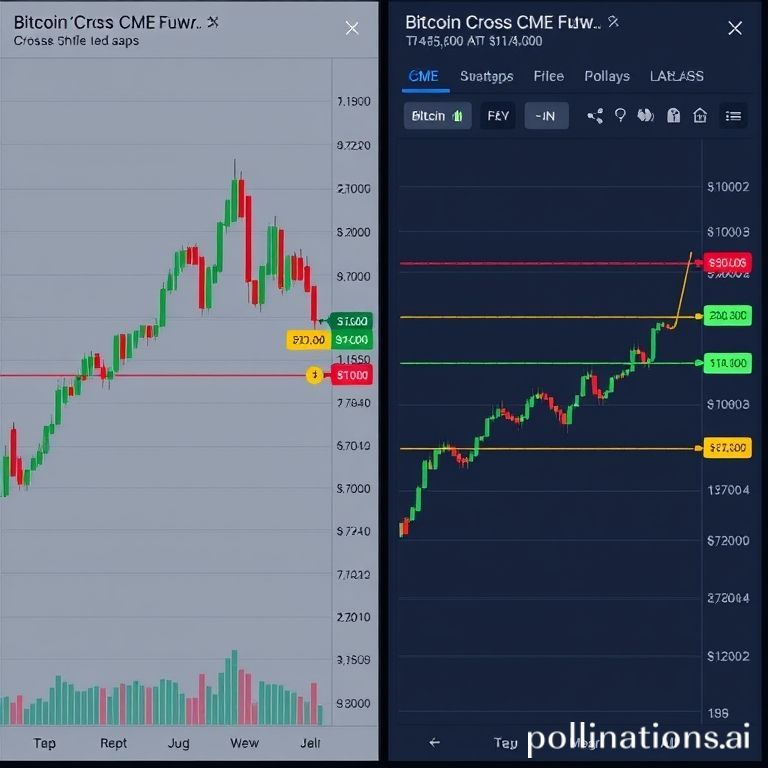 Bitcoin CME Futures chart highlights unfilled gaps. A live price chart shows BTC's recovery and resistance levels en route to $117,000.