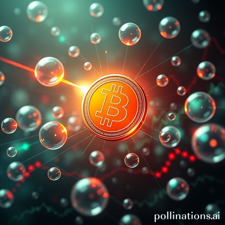 Abstract visualization of BNB's market surge, depicting high trading volumes, bullish trends, and underlying market fragility.