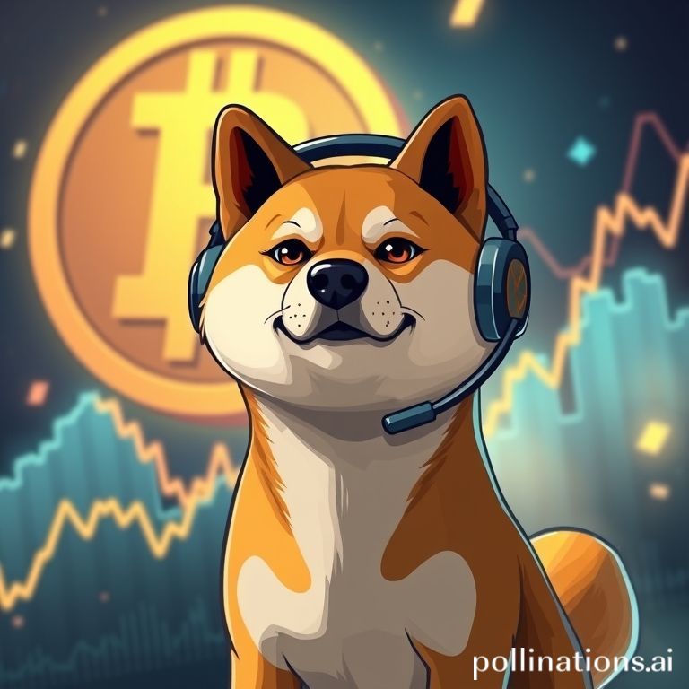 A vibrant digital illustration depicting the contrast between a thriving Maxi Doge and the volatile crypto market.