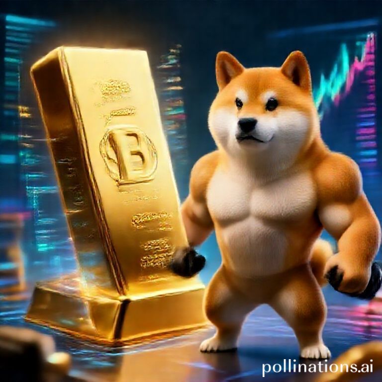 Tokenized gold market growth alongside Maxi Doge crypto momentum, symbolizing safe haven and speculative digital asset investments.