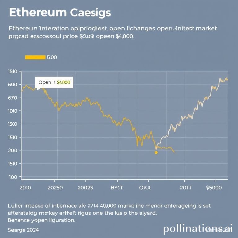 Visualisasi penurunan minat terbuka Ethereum dan dampak likuidasi besar-besaran setelah harga anjlok di bawah $4.000.