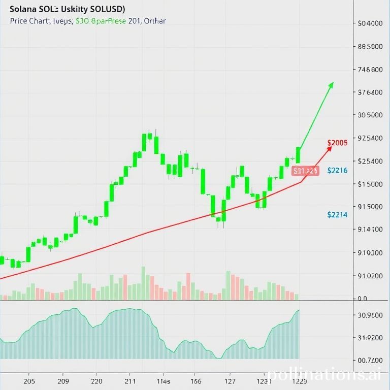 Solana (SOL) price chart indicating a robust rebound from $205, driven by institutional accumulation, targeting $232.