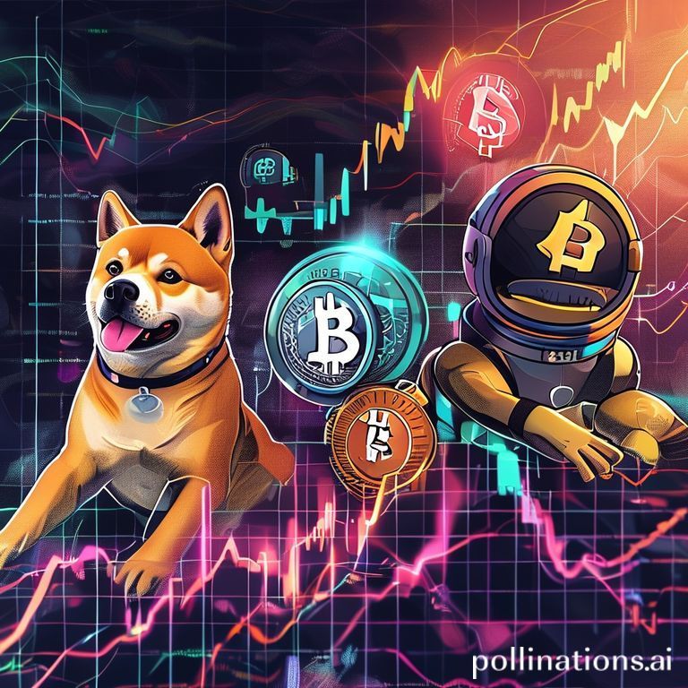 Visual representation of potential meme coins, including Maxi Doge, Pepenode, Bitcoin Hyper, and Snorter, emerging from a market dip as MemeCore undergoes correction, highlighting investment opportunities.
