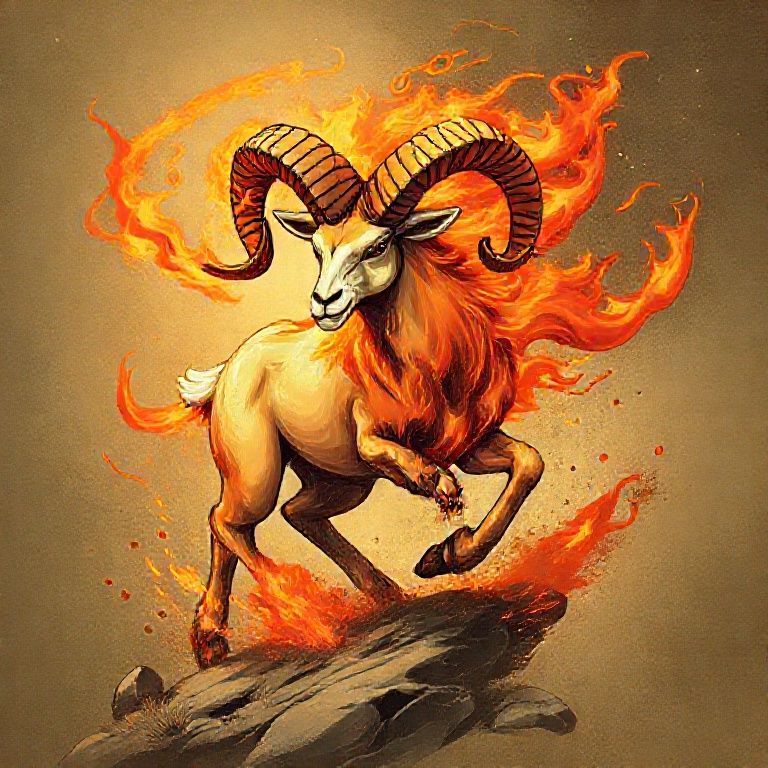 A dynamic illustration of a fiery ram (representing Aries) and a balanced scale (representing Libra) intertwining in a dance of cosmic energy, with vibrant colors and starry backgrounds.