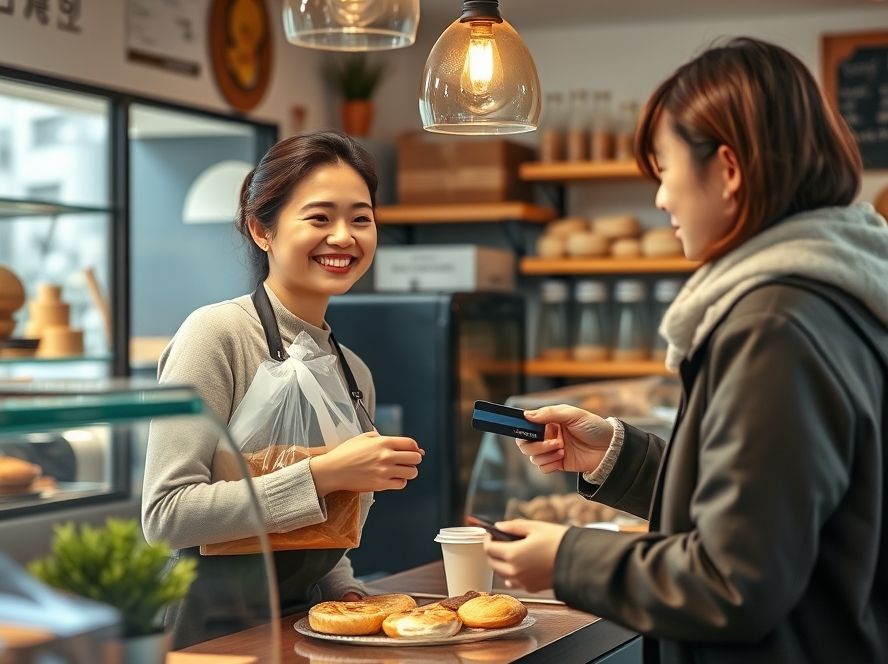 가까운 동네 상점에서 상생페이백으로 현명하게 소비하는 모습