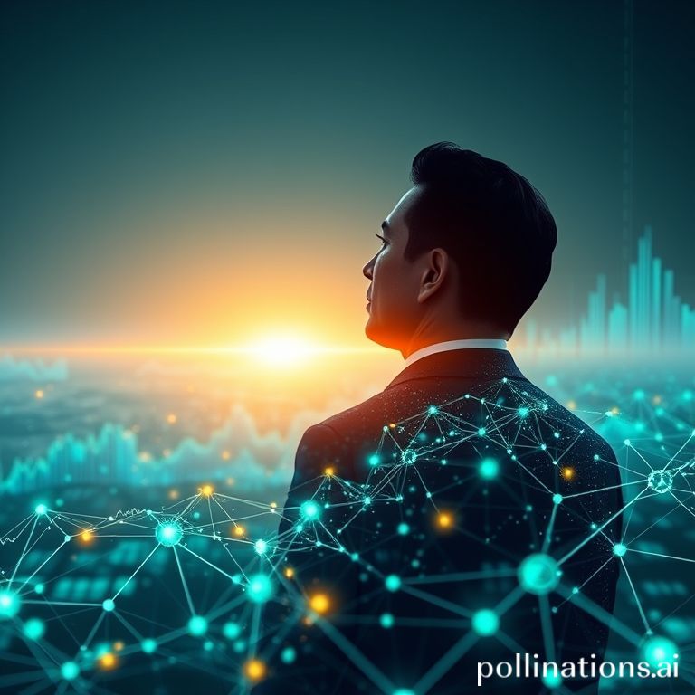 Stylized digital art showing investment flows into Web3 and AI, with a silhouette of a business leader, symbolizing YZi Labs' strategic growth.