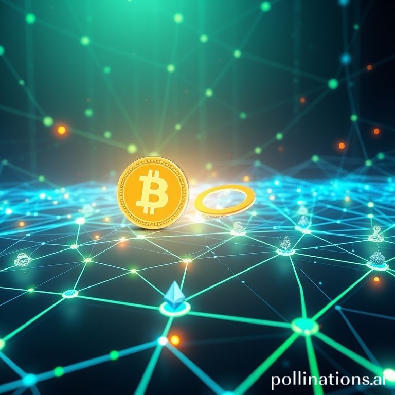 Dynamic digital blockchain network with Bitcoin, Ethereum, stablecoin, and DeFi icons, showcasing integrated crypto markets in 2025.