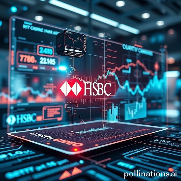 HSBC's new quantum center in Singapore demonstrating advanced quantum computing applications for secure financial operations and enhanced trading.