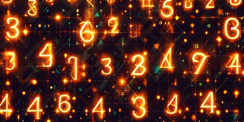 A geometric pattern of glowing numbers