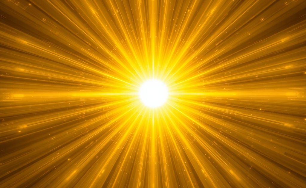 A glowing yellow energy center radiating from the solar plexus area.