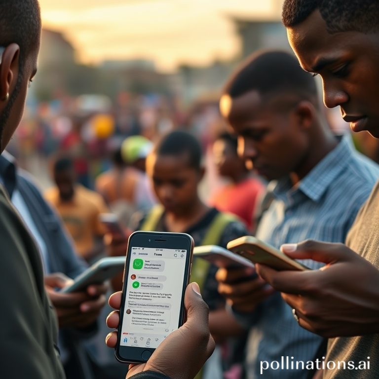 Madagascar citizens using Bitchat app during protests, highlighting resilient offline communication for information sharing.