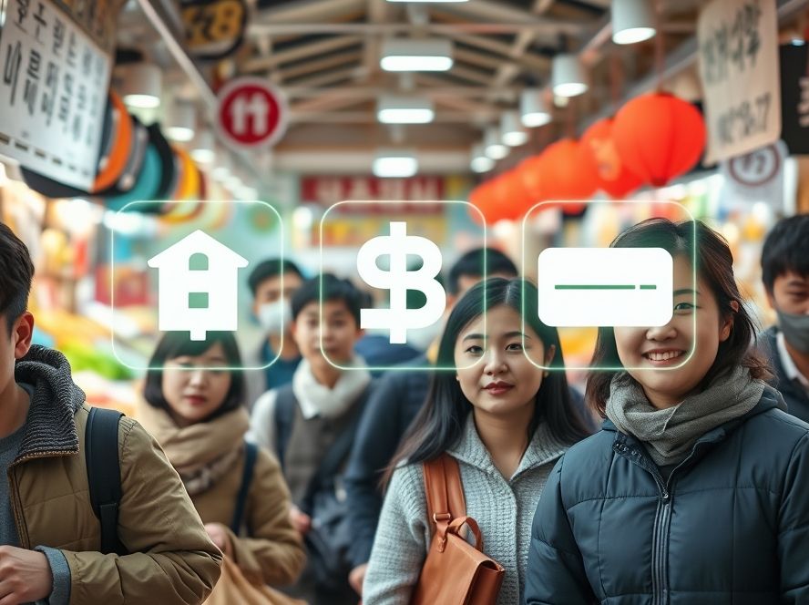 국가, 시장, 부산시 3가지 혜택이 만나는 시장 모습.