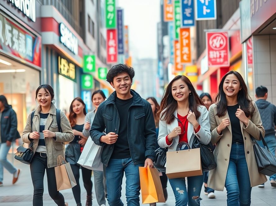 서면 거리에서 트렌디한 쇼핑과 문화를 즐기는 젊은이들