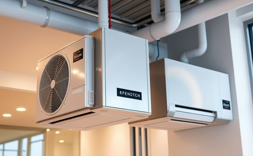 A high-quality HVAC system with air conditioning and heating units.