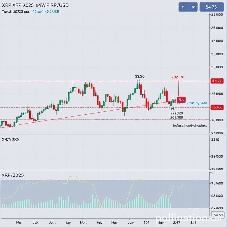 XRP/USD price chart depicting a Q3 2025 rally, an inverse head-and-shoulders breakout, and a bullish $4.70 target.