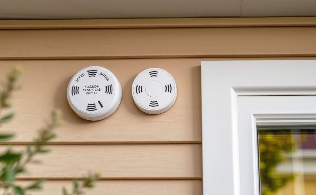A home with a carbon monoxide detector and safe ventilation.