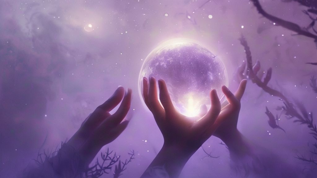 A luminous orb, radiating gentle light, floats amidst a soft, lavender fog. Hands, reaching out, gently deflect dark tendrils. Sleepy moonbeams illuminate the scene, ethereal style.