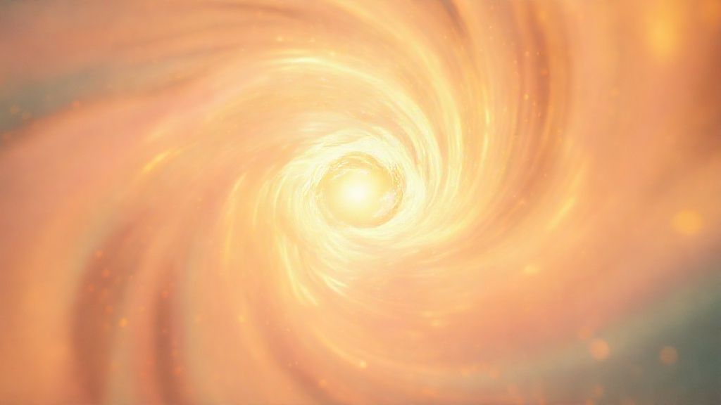 A luminous, abstract representation of laughter. Warm golden light emanates from a playful, swirling vortex of pastel colors, echoing joy and humor in a mystic, ethereal style. 4k, cinematic.