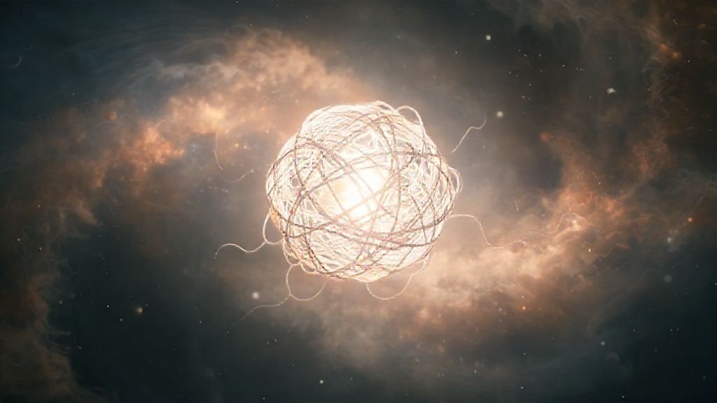A luminous, floating sphere of intertwined threads representing communication, gently unraveling amidst a swirling nebula. Soft, ambient light illuminates the scene, highlighting patience and reflection.
