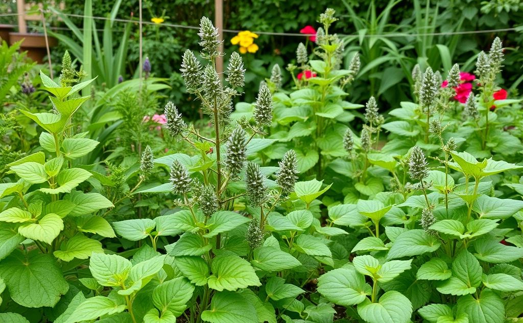 A lush garden thriving with healthy plants and natural pest solutions.