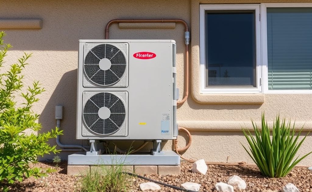 A modern HVAC system installed in a sunny Sacramento home.