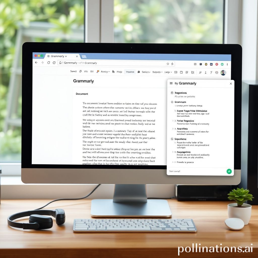Grammarly Interface in a Web Browser on a Desktop Computer