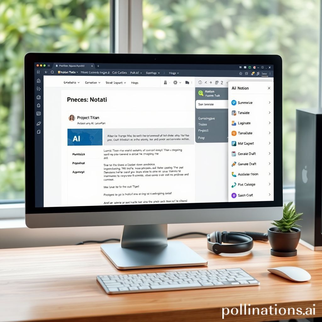 Notion AI Interface on a Desktop Computer