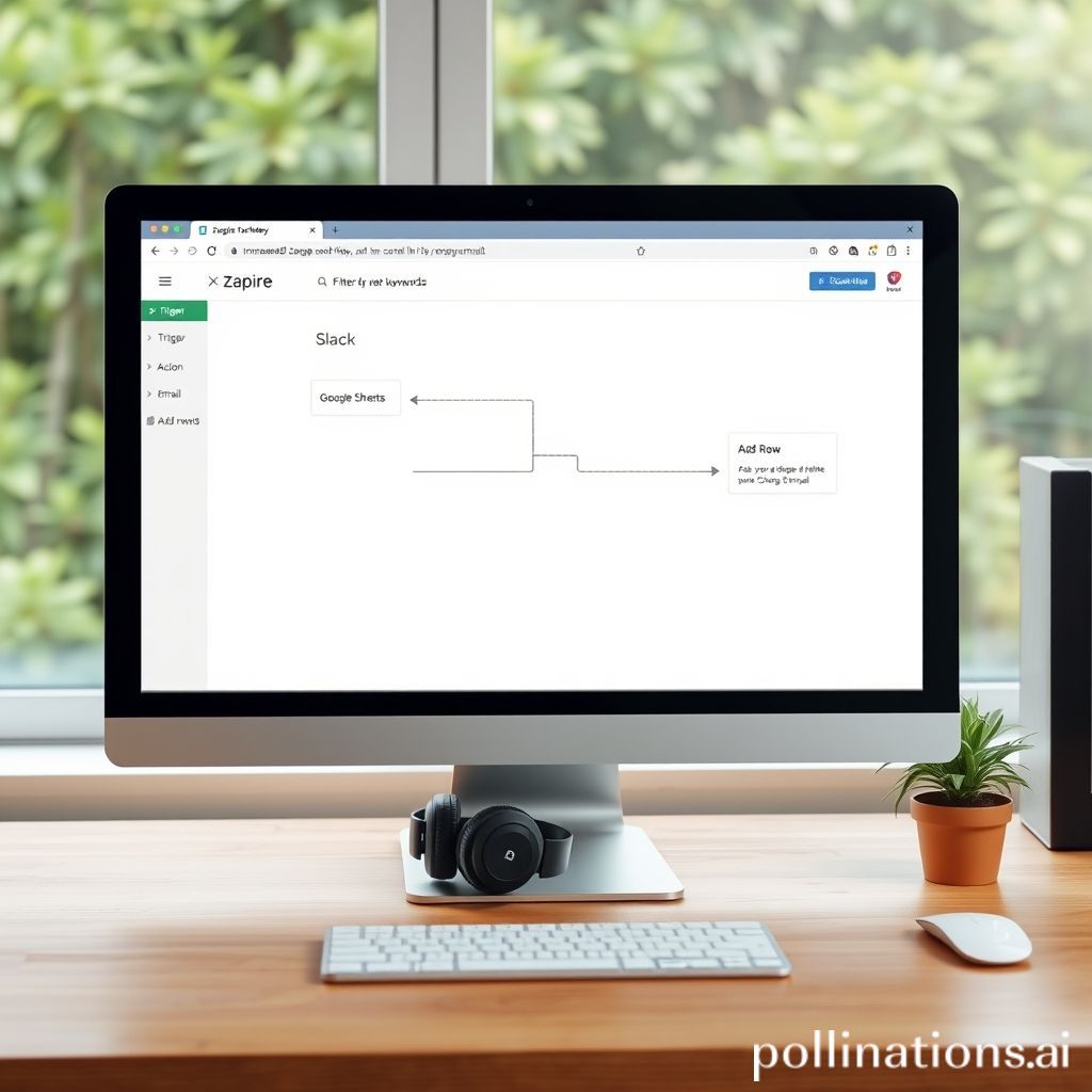 Zapier Workflow on a Desktop Computer