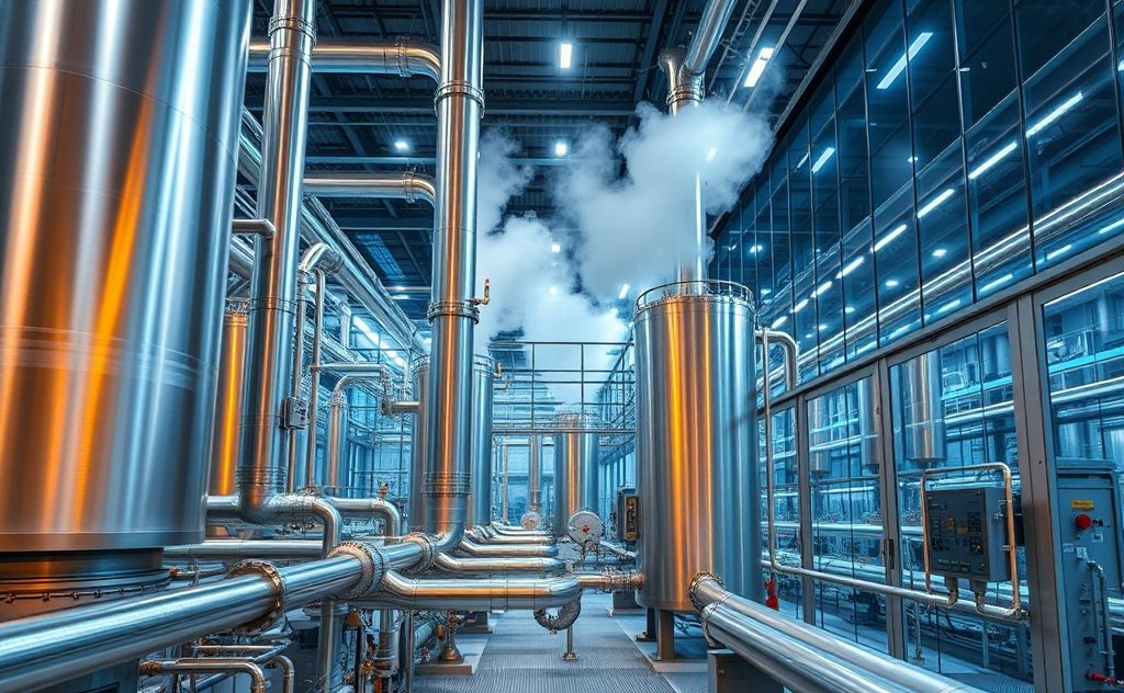 A modern factory showcasing advanced heat transfer technology.