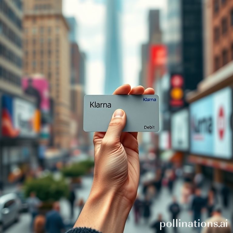 A Klarna Card, representing innovative digital banking and flexible payments, rapidly adopted by US consumers.