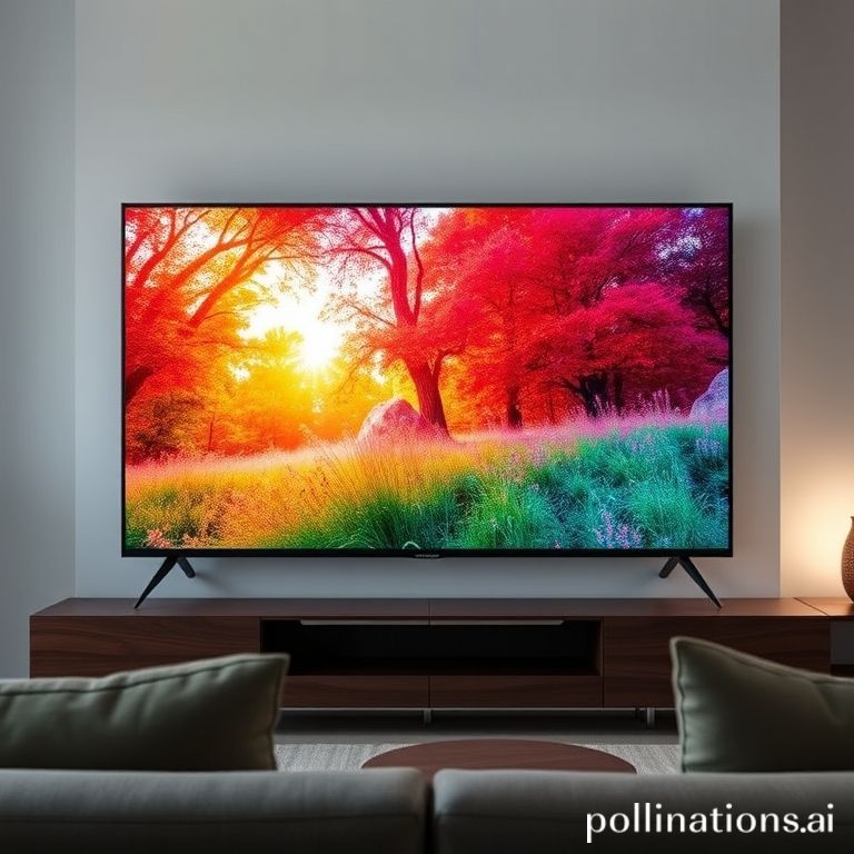Televisi pintar TCL seri QM9K dengan resolusi 4K Ultra HD menampilkan gambar pemandangan alam yang memukau dan jernih.