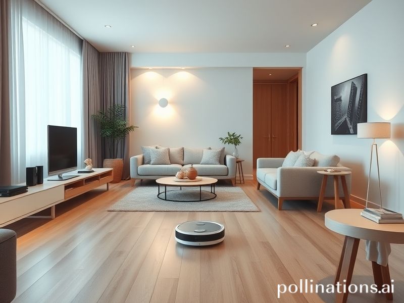 AI devices seamlessly integrated into a modern smart home.