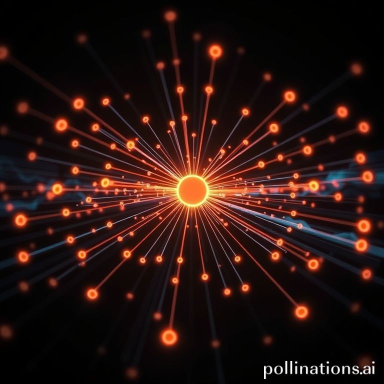 An abstract visualization of information flowing from a central post to various problems and solutions, representing a community's knowledge network.