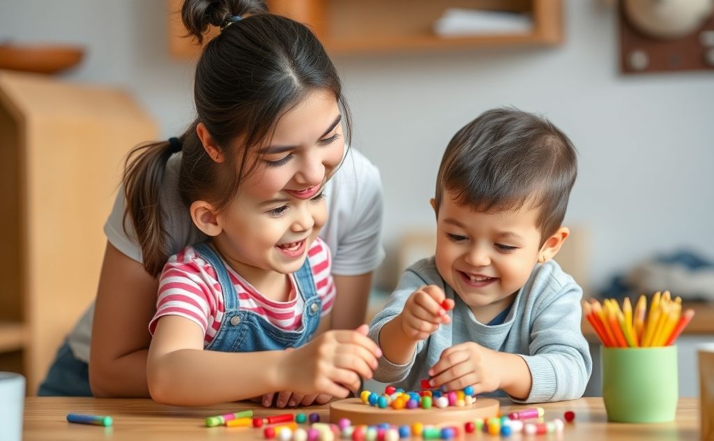 A parent and child engaging in a fun, rewarding activity together.