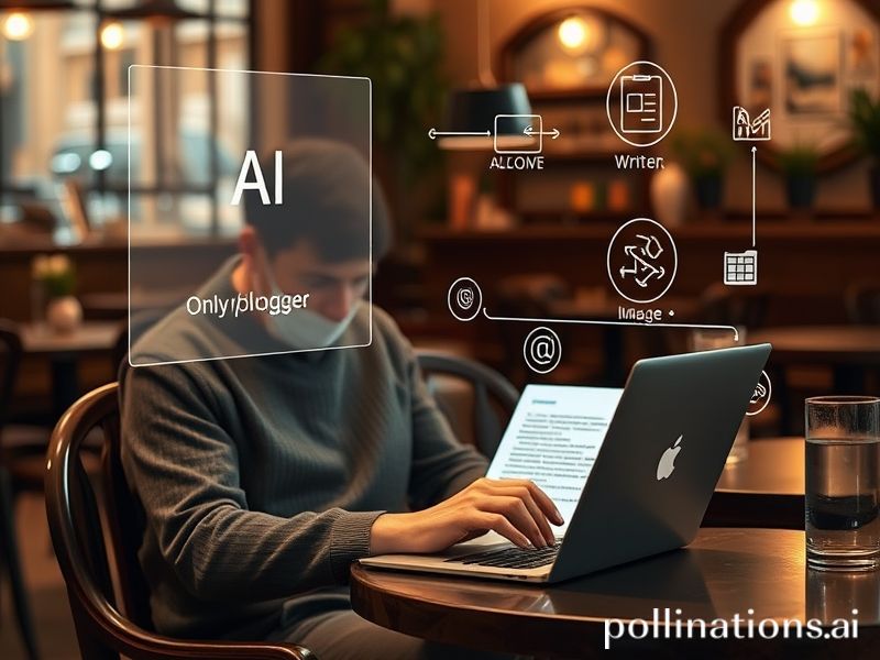 A blogger using AI tools to automate content creation.