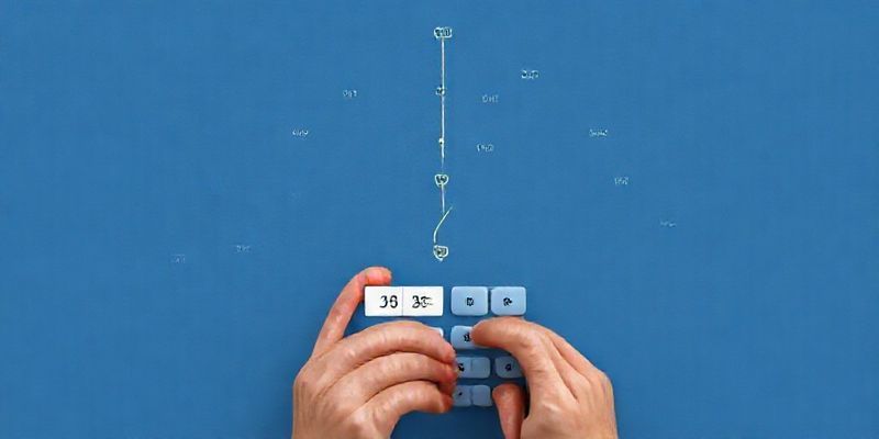 A person calculating their life path number using a calculator and birth date