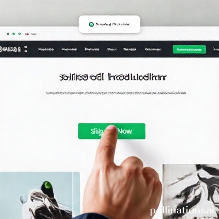 An illustration of a person clicking the &lsquo;Sign Up Now&rsquo; button on a website, with a floating sticky button at the top.