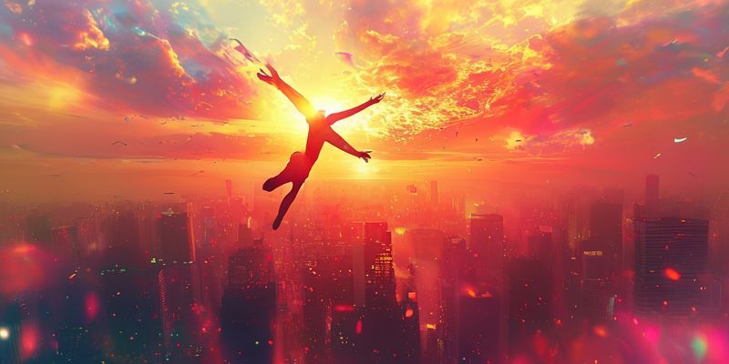 Özgürlük ve güç sembolü olarak uçan insan