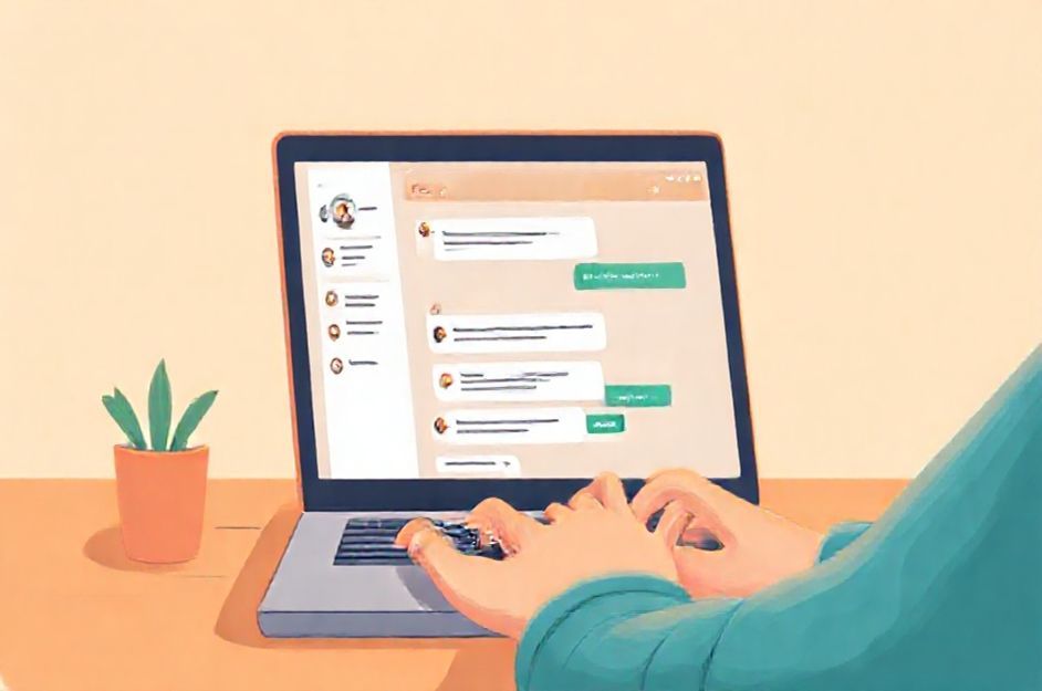 A person typing on a laptop with ChatGPT interface on the screen