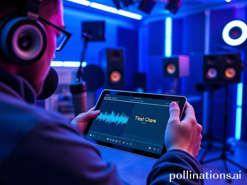 A podcaster using an AI voice cloning app.