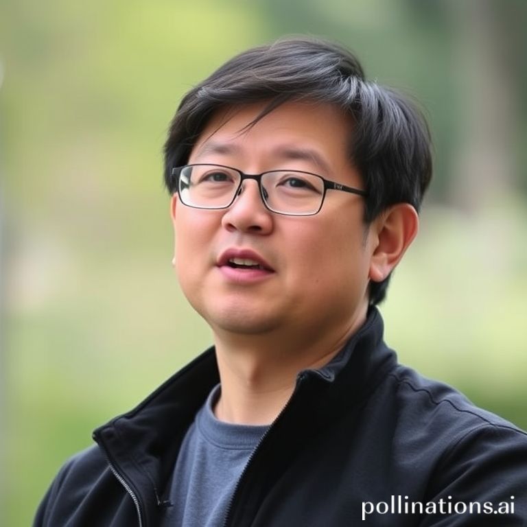 Jensen Huang, CEO of NVIDIA, in an outdoor interview, appears focused and composed while speaking.