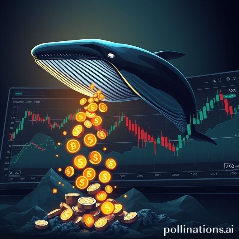 Solana's price chart showing a rising wedge formation with weakening momentum indicators alongside whale activity suggesting potential market downturn.